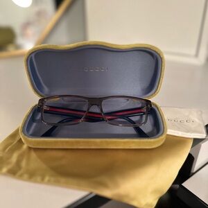 Gucci Men’s Eyeglass Frames Grey/Blue Frame 56mm GG0752O